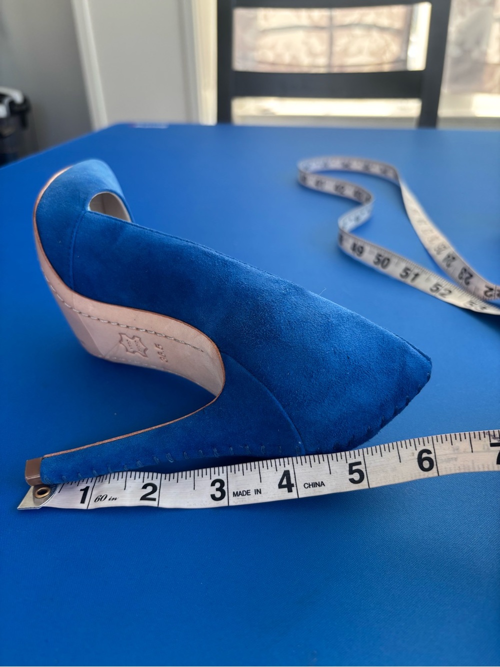 Alice + Olivia Dina Blue Suede Pointed Toe Stiletto Pumps EU 36.5 - Picture 4 of 5